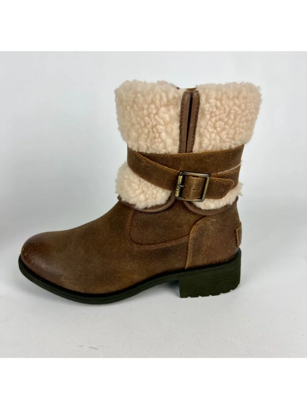 Ugg Womens Blayre III Shearling Boots Brown Waterproof Leather 1095153 size 6.5